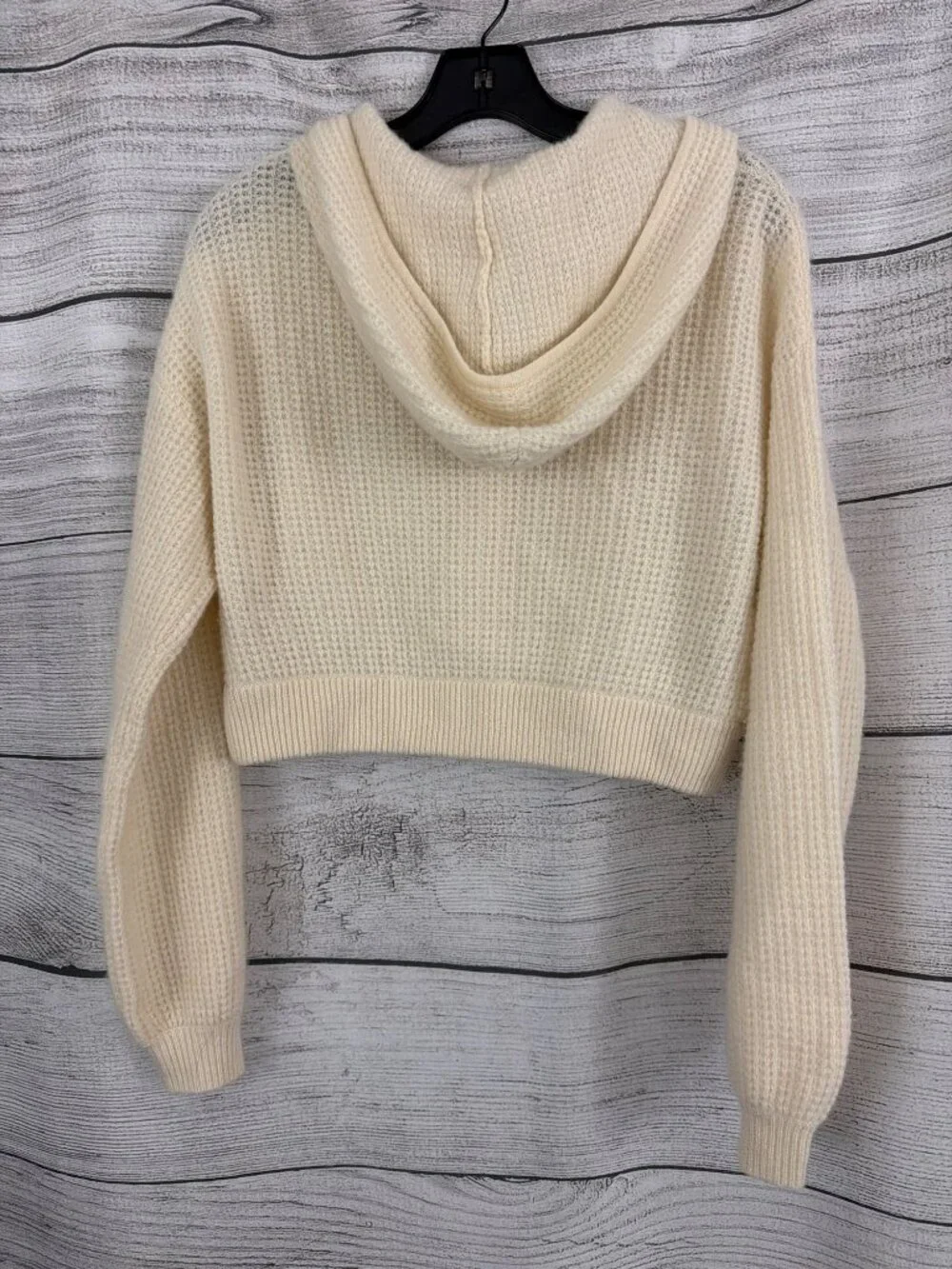 Alo Cream Cashmere Plush Waffle Full Zip Hoodie